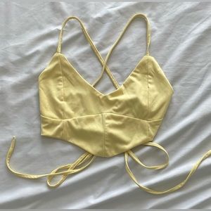 Cider Yellow Cross Back Crop Top - Women’s Medium - Great condition!